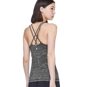 Lululemon Strappy Back Yoga Workout Free To Be Tank Nulu Fabric Built In Bra